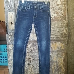 Girls Silver Skinny Jeans